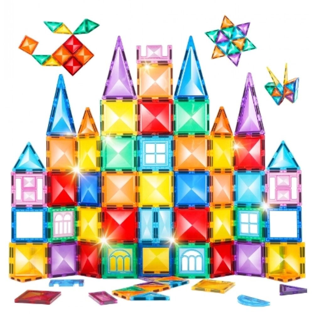 Magnetic Building Blocks Children DIY Construction Sets Star Diamond Magnetic Tiles Montessori Educational Toys for Kids Gift