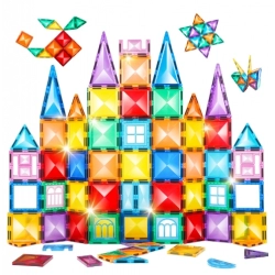 Magnetic Building Blocks Children DIY Construction Sets Star Diamond Magnetic Tiles Montessori Educational Toys for Kids Gift