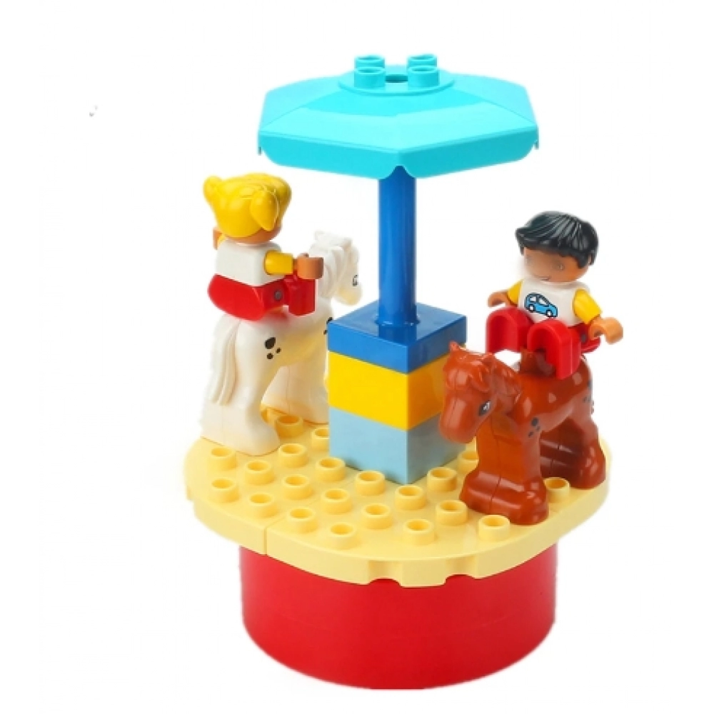 Big Building Blocks Compatible Large Bricks Seesaw Carousel Amusement Park Series Educational Creative Toy Children Kid Toys